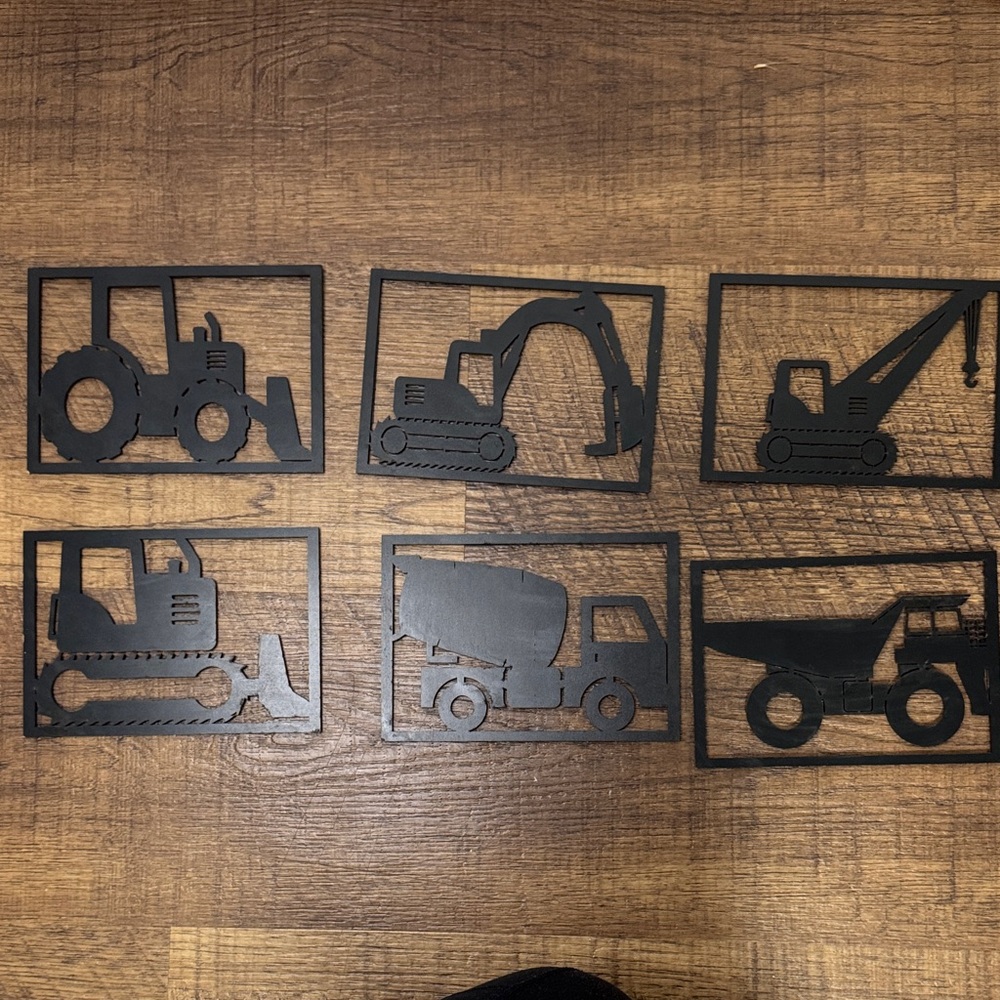 Black Construction Vehicle Wall Art Set - Home Accents